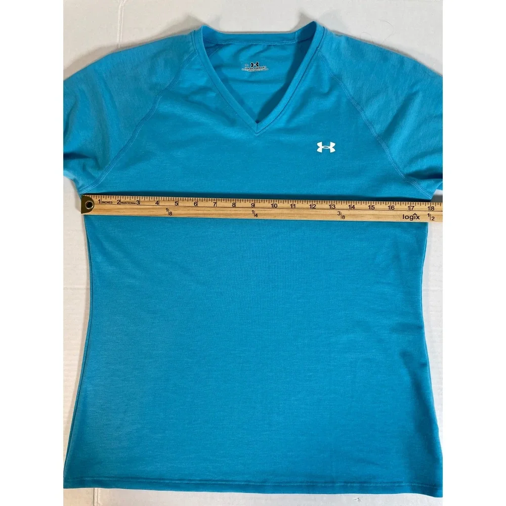 Under Armour Women's Turquoise‎ V-Neck Long Sleeve Athletic Shirt MD